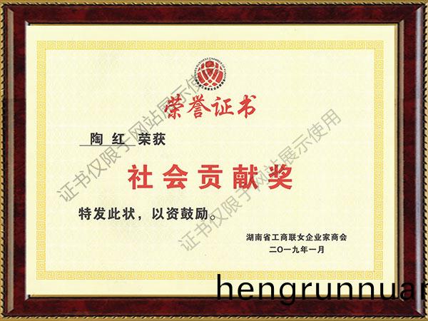 2019年(nian)榮(rong)穫(huo)社(she)會貢獻(xian)獎(jiang)