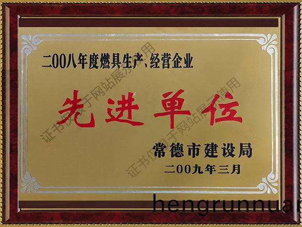 2008年度燃(ran)具(ju)生(sheng)産(chan)、經(jing)營企(qi)業(ye)先(xian)進(jin)單(dan)位